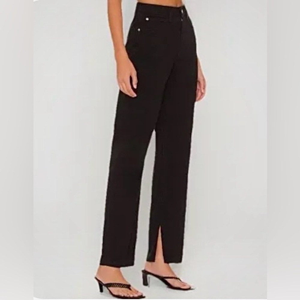 NWT We Wore What slit straight Mom jeans
